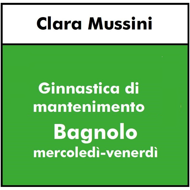 ALTRE DISCIPLINE  - Ginnastica per tutti - Mantenimento mer ven BAGNOLO