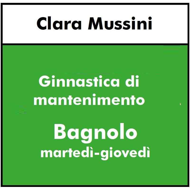 ALTRE DISCIPLINE  - Ginnastica per tutti - Mantenimento mar gio BAGNOLO