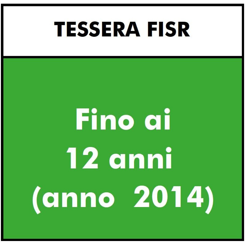 TESSERA FISR AGONISMO - fino a 12 anni ( fino a 2014)