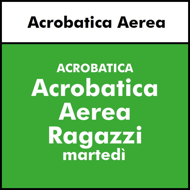 ALTRE DISCIPLINE -  Acrobatica Aerea Ragazzi (da 16 anni) Principianti Martedì